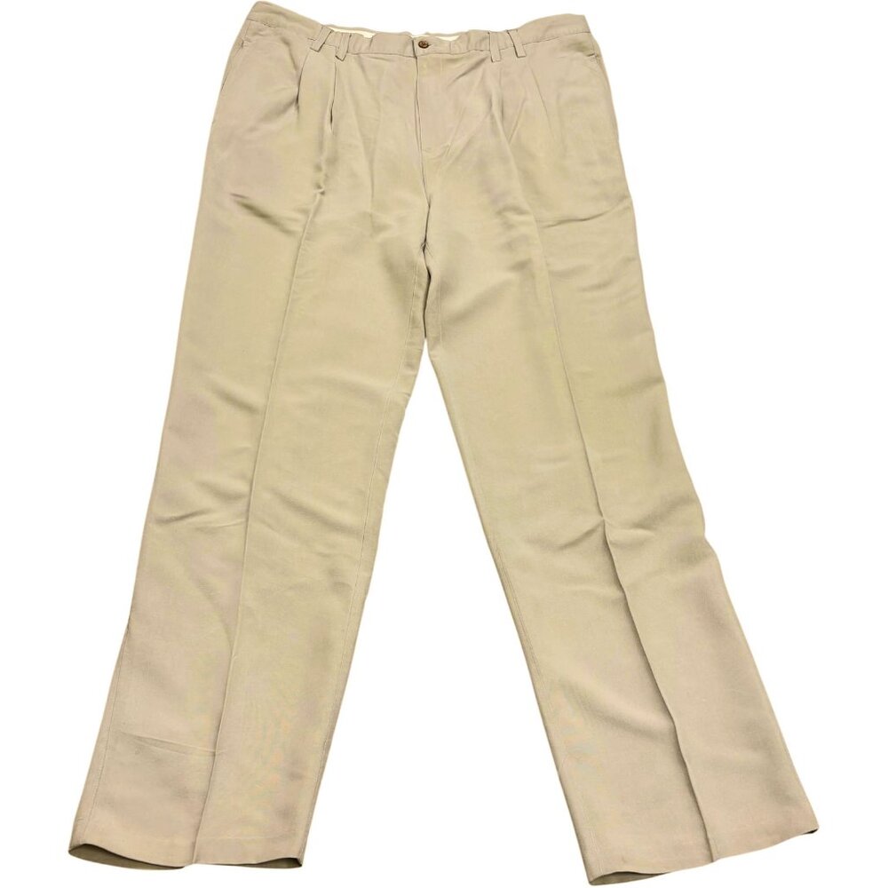 Baracuta Beige Pure Silk Pleated Dress‎ Pants - Picture 3 of 8